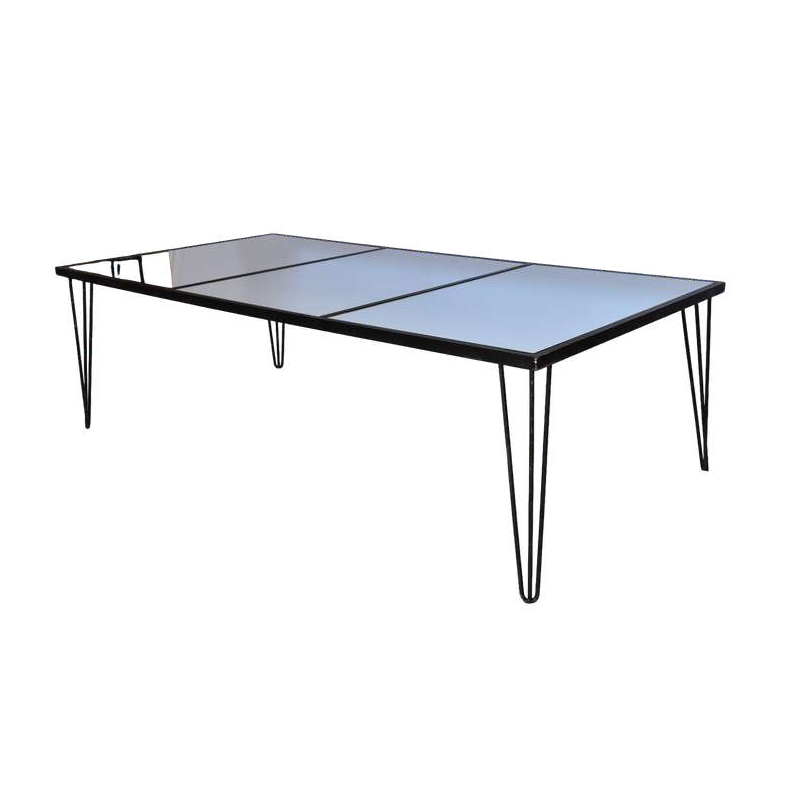 Mesa Herrería Negra Pata Tolix con Divisiones