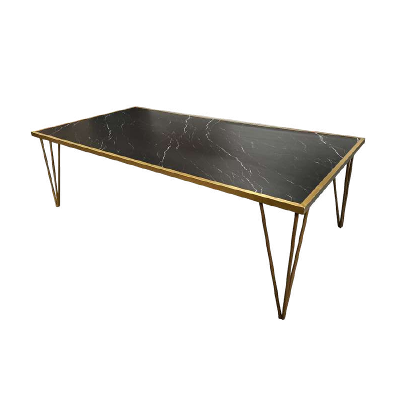 Mesa Tipo Marmol Black Pata Tolix de Herrería