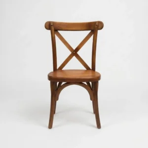silla-crossback-madera-pino-asiento-tambor-para-restaurantes-01 Silla Crossback de madera de pino para restaurantes y cafeterías. Respaldo cruceta en X de madera, asiento tipo tambor. Ideal para interiores y exteriores techados.